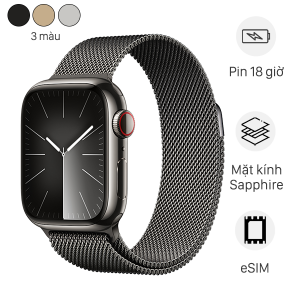 Đồng hồ thông minh Apple Watch Series 9 GPS + Cellular 45mm viền thép dây thép