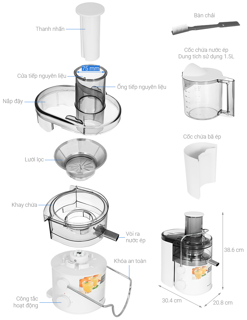 Máy ép trái cây Panasonic MJ-CB100WRA