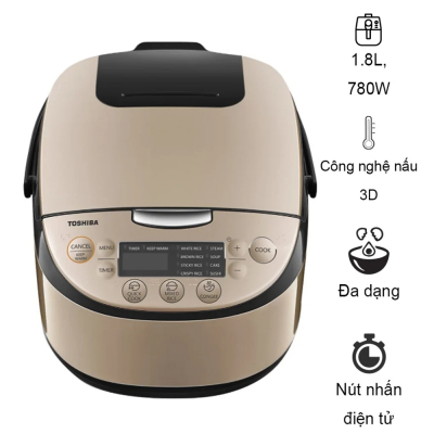 Nồi cơm điện tử Toshiba 1.8 lít RC-18DR3PV(G)