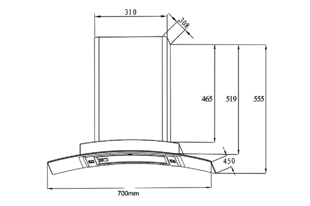 Máy hút mùi Nagakawa NKCH09M70