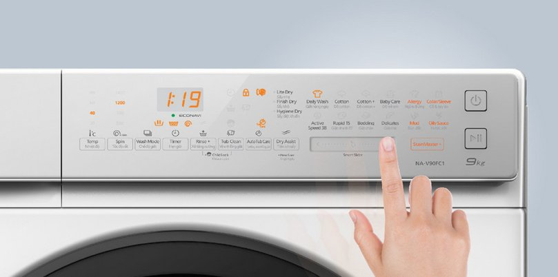 Máy giặt sấy Panasonic inverter 9kg/2kg NA-V90FC1WVT