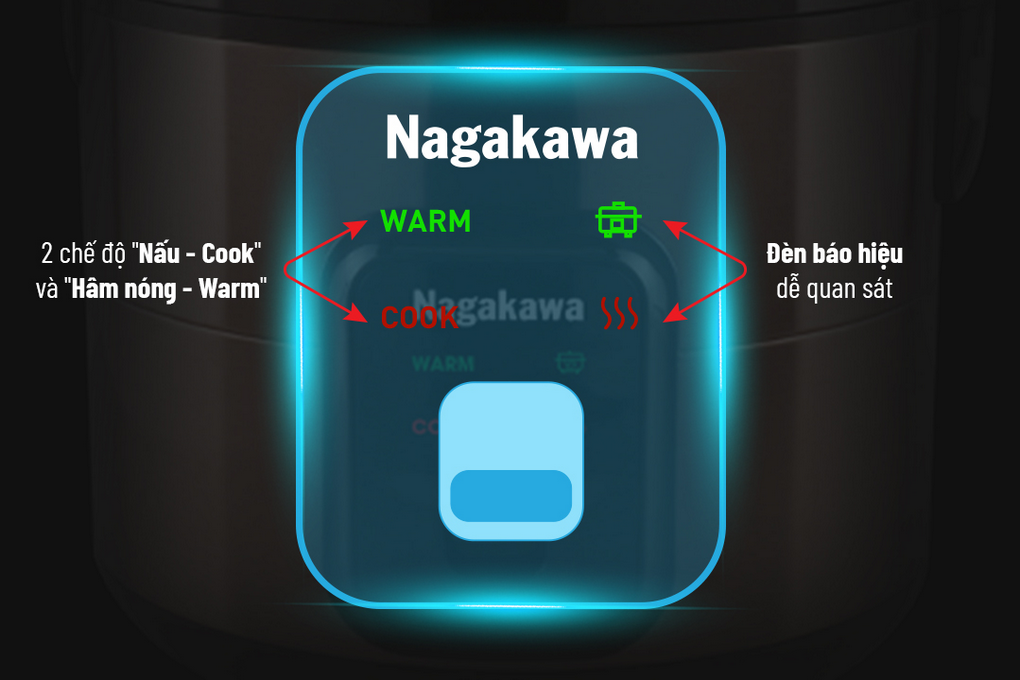 Nồi cơm điện 1.8lit Nagakawa NAG0133