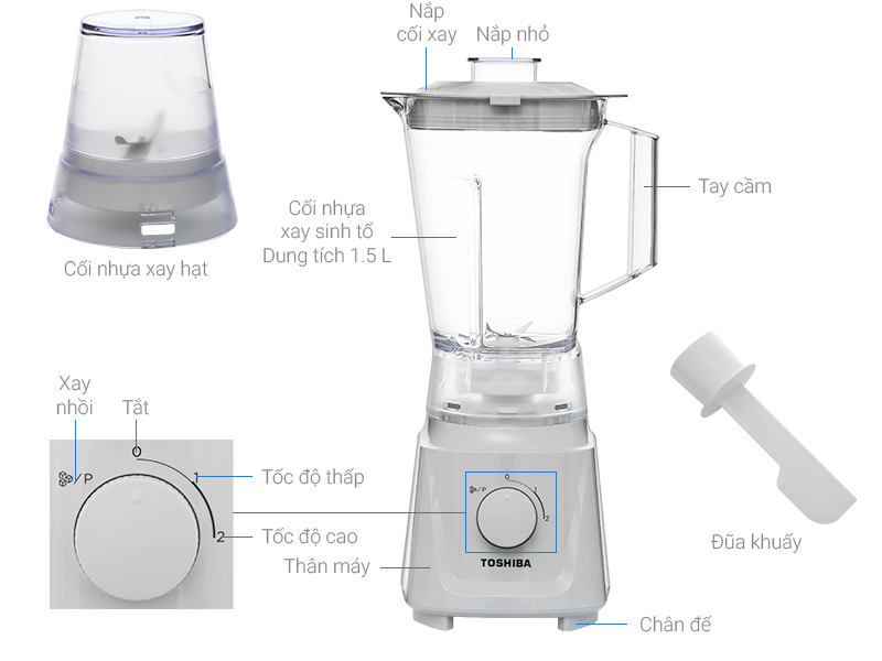 Máy xay sinh tố đa năng Toshiba MX-60T(H)