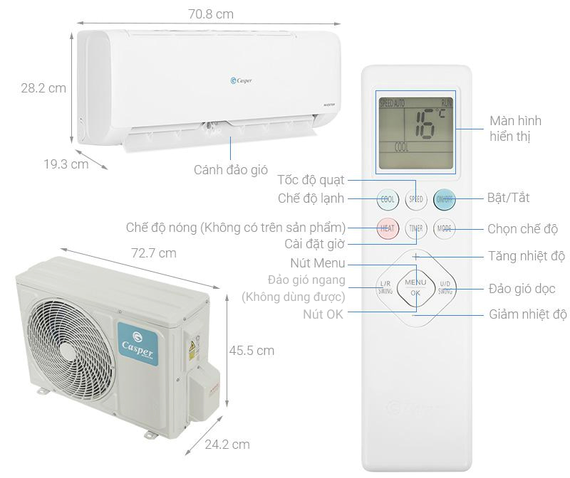 Máy lạnh Casper Inverter 1 HP GC-09IS35