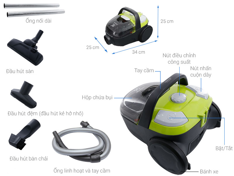 Máy hút bụi dạng hộp Electrolux Z1231 