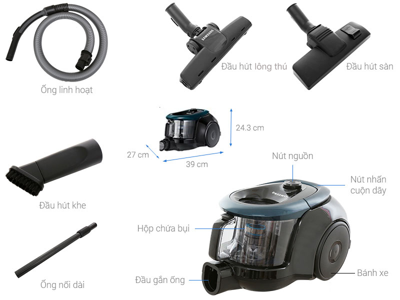 Máy hút bụi dạng hộp Samsung VC18M21M0VN/SV-N 